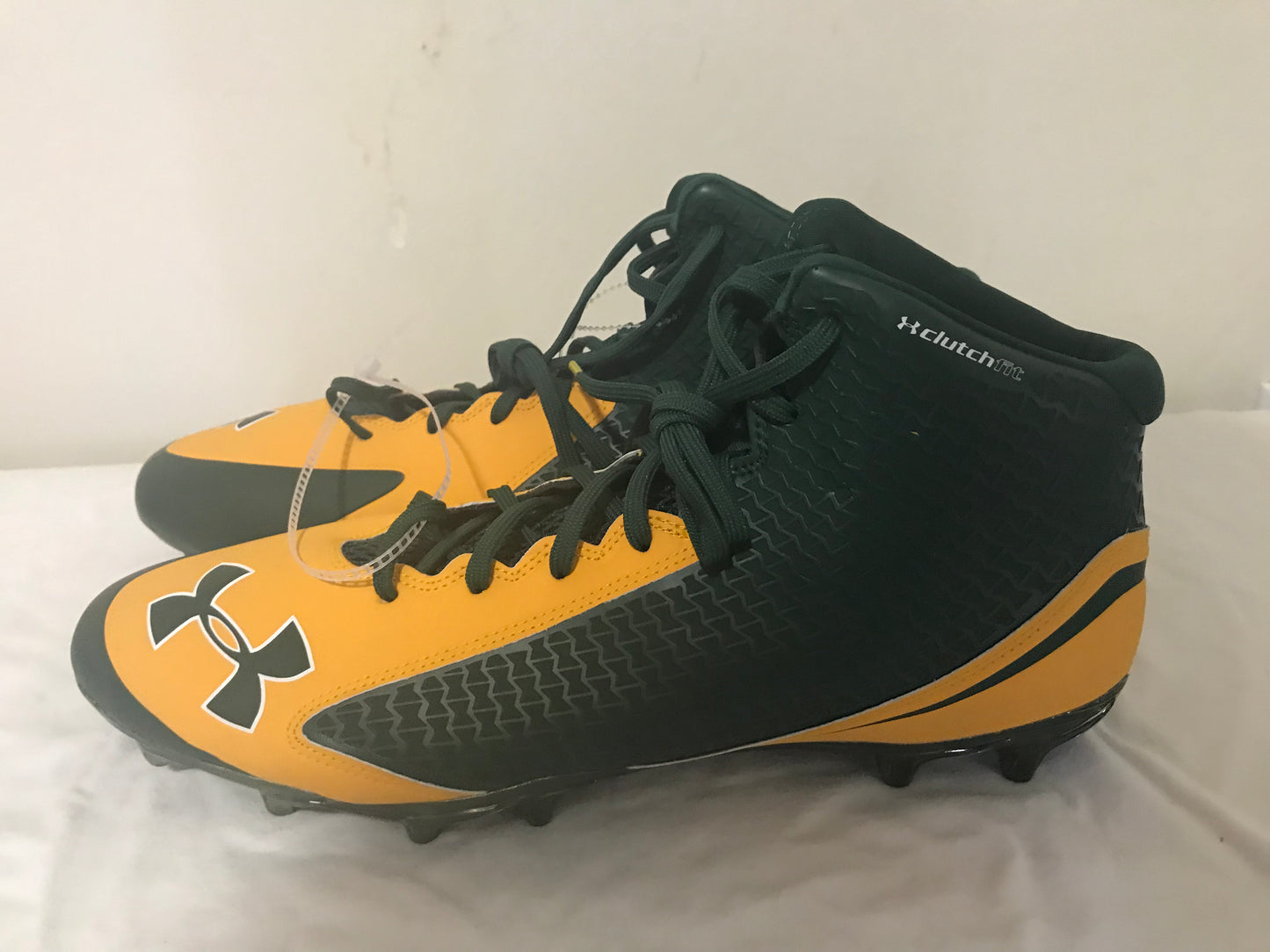 Under Armour Nitro Clutch Fit Yellow Green Football Sport Shoes Cleats Sz 14