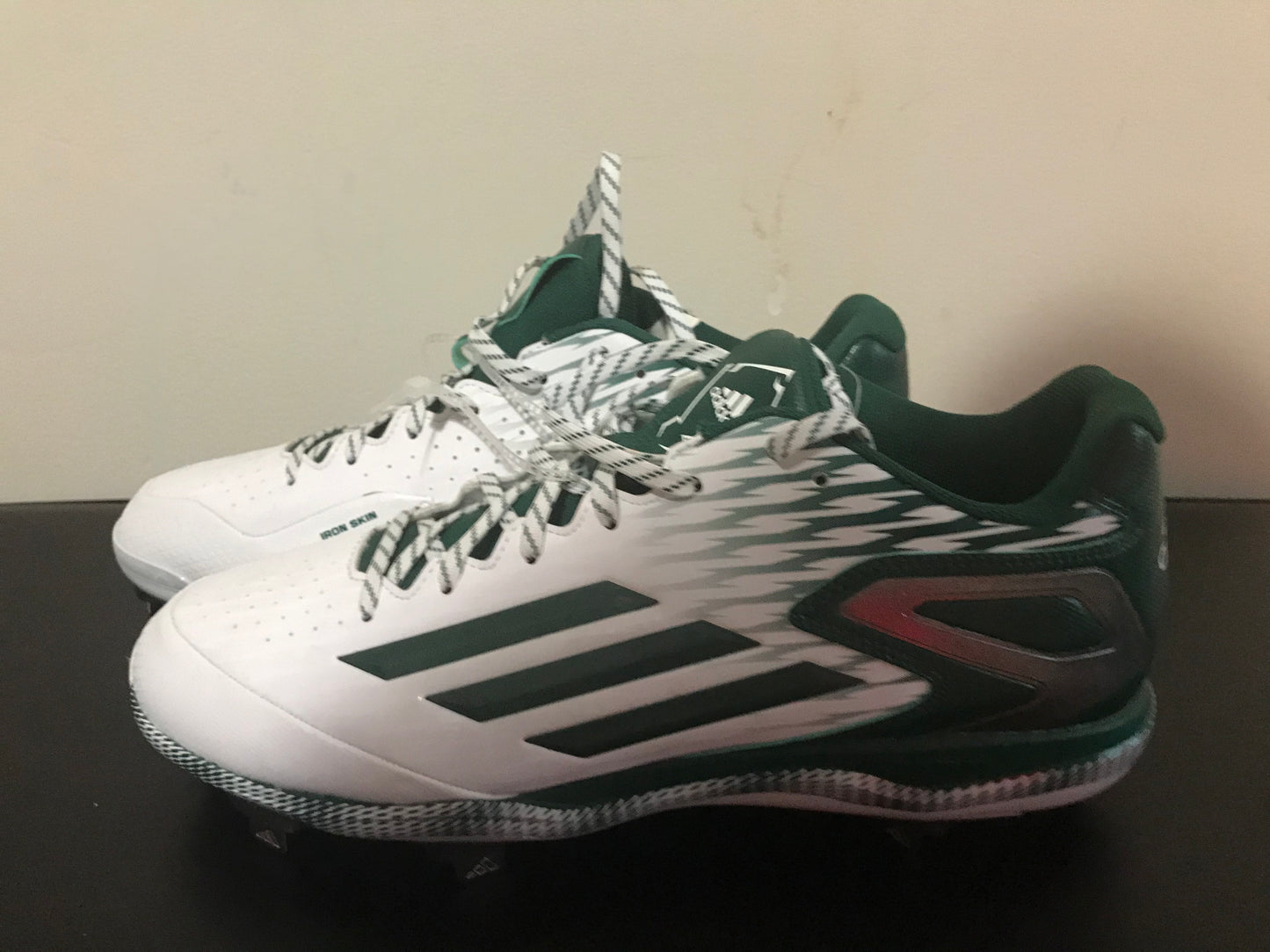NEW! Adidas Power Alley 3 Metal Baseball Cleats Size 13.5 - Green/White - S84759