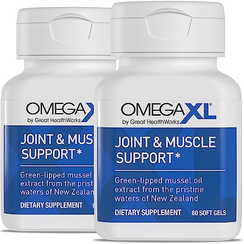 OmegaXL Joint Support Supplement - Natural Muscle Support, Green Lipped Mussel Oil, Soft Gel Pills, Drug-Free