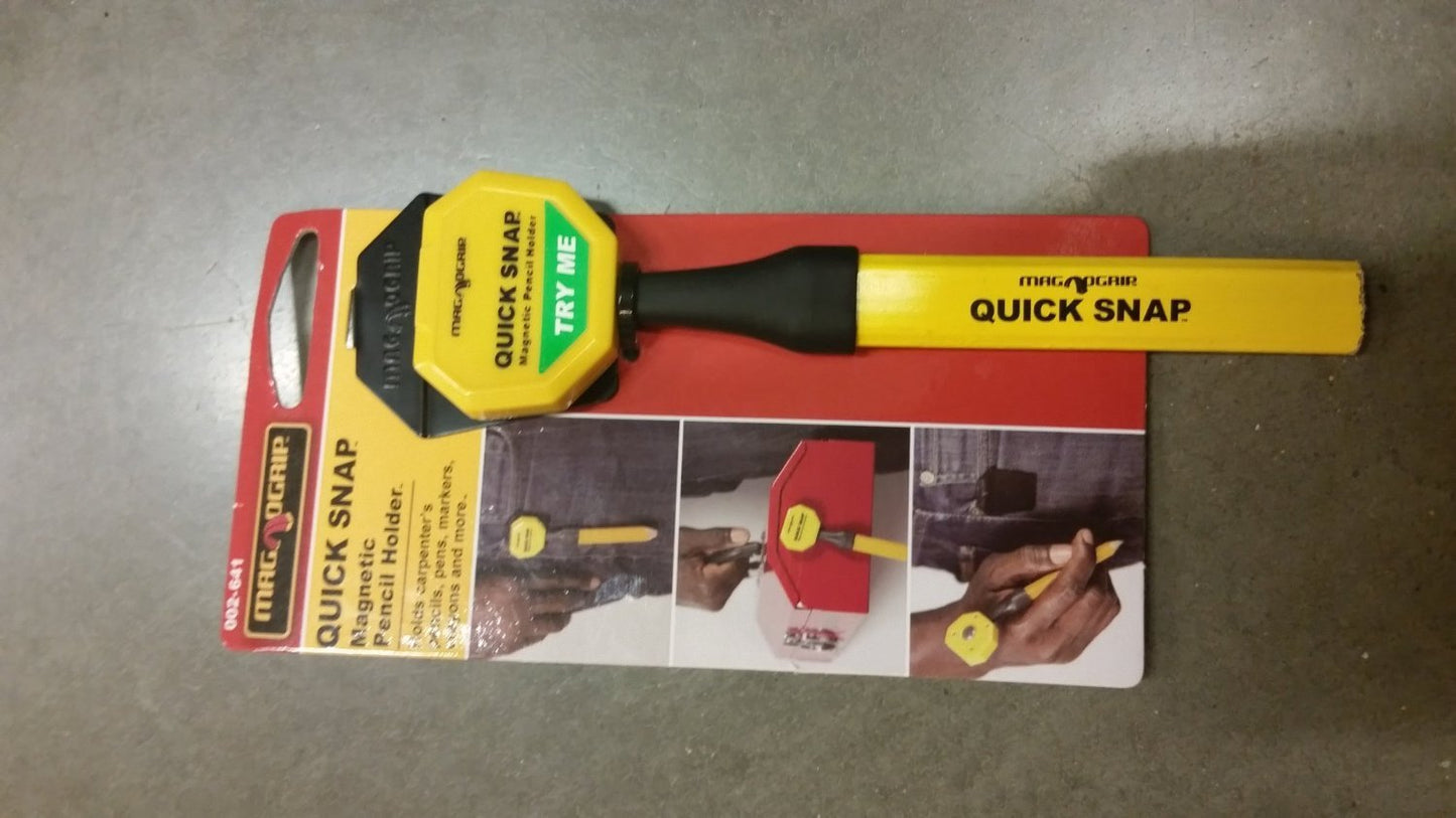 MagnoGrip 002-641 8 Pack Quick Snap Magnetic Pencil Holder with Belt Clip, Yellow