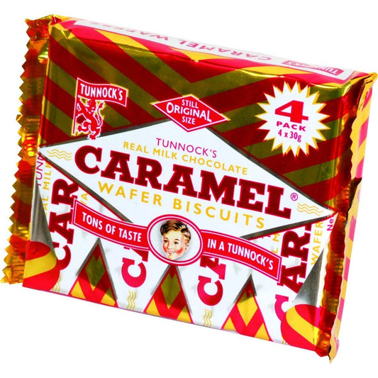 Tunnocks Chocolate Caramel 4 Wafers (Pack of 12)