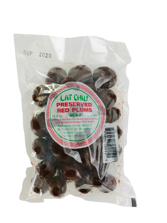 Lat Chiu Preserved Fruit - Trinidad & Tobago Snacks (Preserved Red Plums (Mild), 1 Pack)