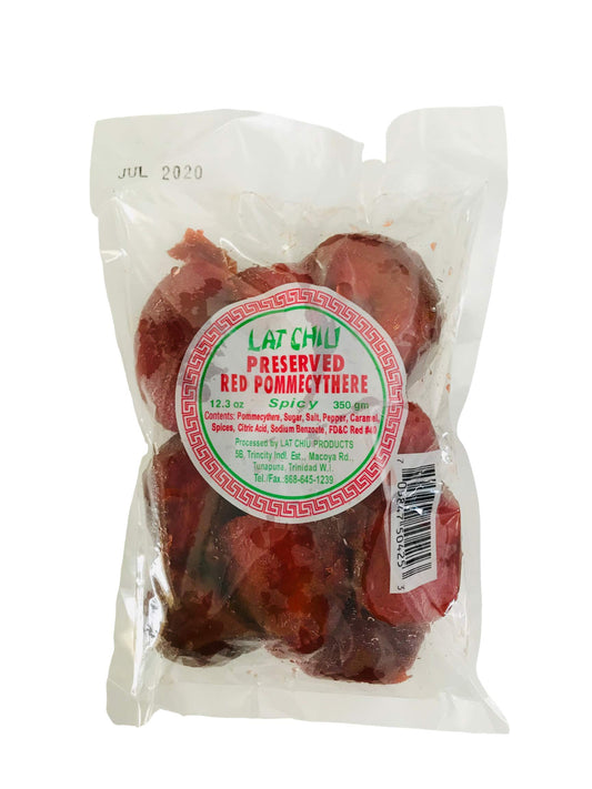 Lat Chiu Preserved Fruit - Trinidad & Tobago Snacks (Preserved Red Pommecythere (Spicy), 1 Pack)