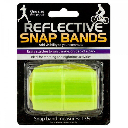 Kole Imports Bulk Buys Plastic Reflective Snap Bands Set, Yellow - 2 Pack