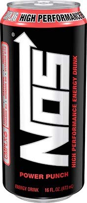 Nos High Performance Energy Drink, Power Punch, 16 Oz Can (Pack of 12)