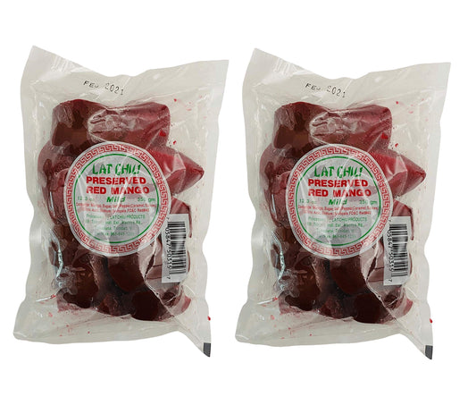Lat Chiu Preserved Red Mango (Mild) - 350g (Pack of 2) - Trinidad & Tobago Snacks