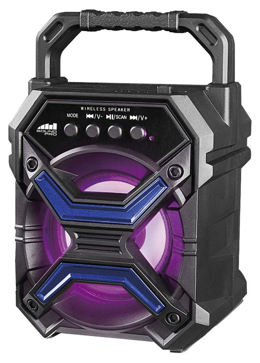 Naxa Electronics Portable Bluetooth Speaker & Disco Light, 3-inch, Blue