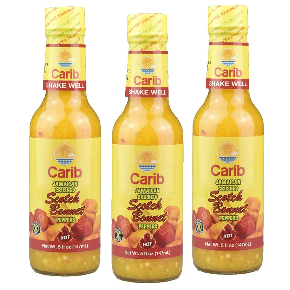 Jamaican Yellow Crushed Scotch Bonnet Peppers 5oz (Pack of 3)
