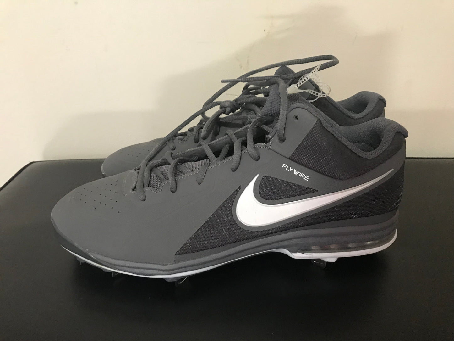 New Nike Air Max MVP Elite 3/4 Metal Baseball Cleats 15 Grey White 524957-015