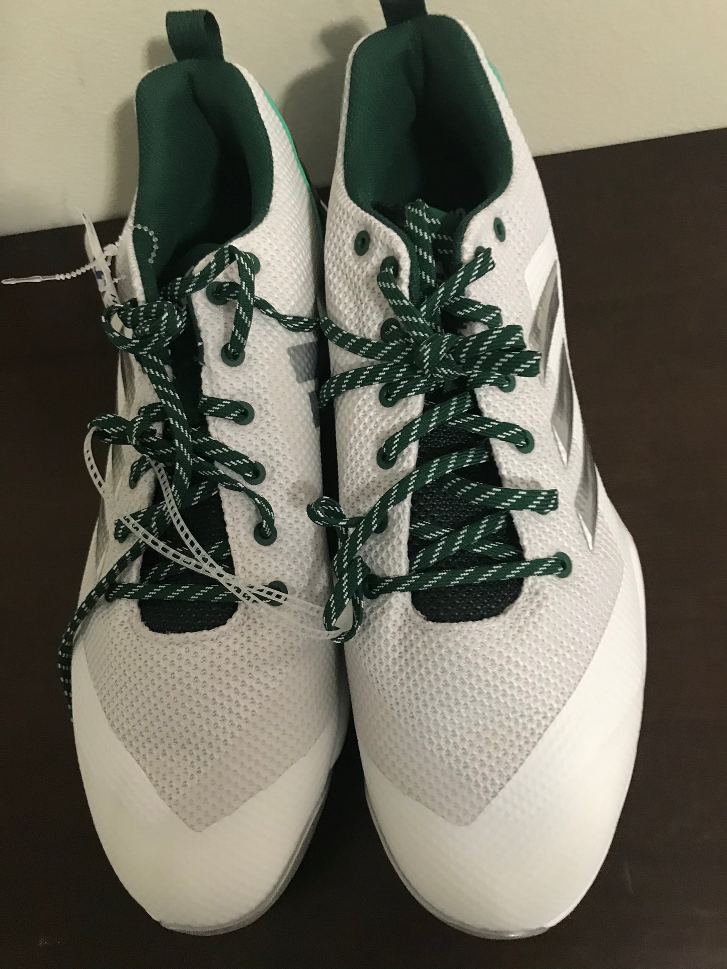 Adidas Power Alley 5 Metal Baseball Cleats Men s Size 13 Green White B ELWOOD INTERNATIONAL