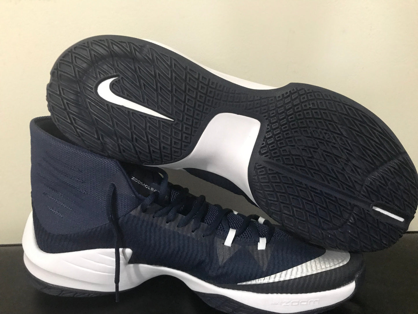 NEW Nike Zoom Clear Out 2016 Basketball Shoes Men's Sz 18 Navy Blue 856486-442