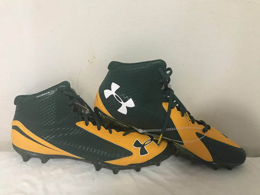 Under Armour Nitro Clutch Fit Yellow Green Football Sport Shoes Cleats Sz 14