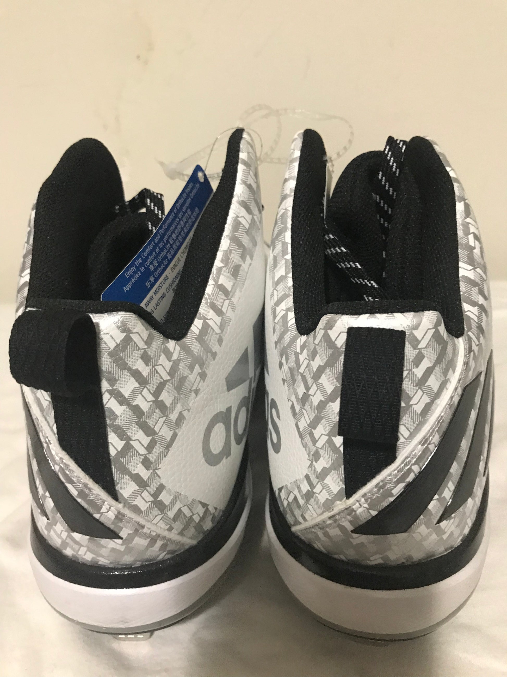 New Adidas Litestrike Men s Baseball Metal Cleats White Green Sz 14 Q1 ELWOOD INTERNATIONAL