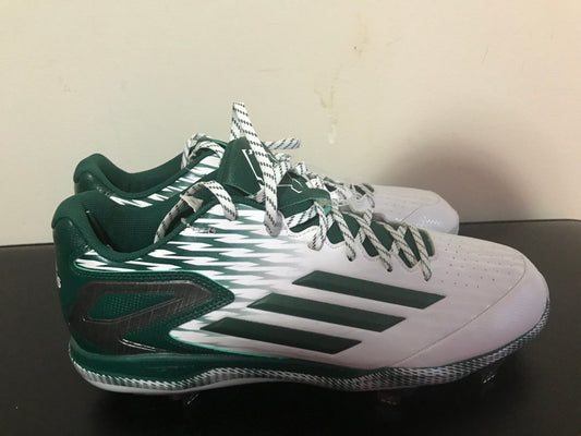 NEW! Adidas Power Alley 3 Metal Baseball Cleats Size 13.5 - Green/White - S84759