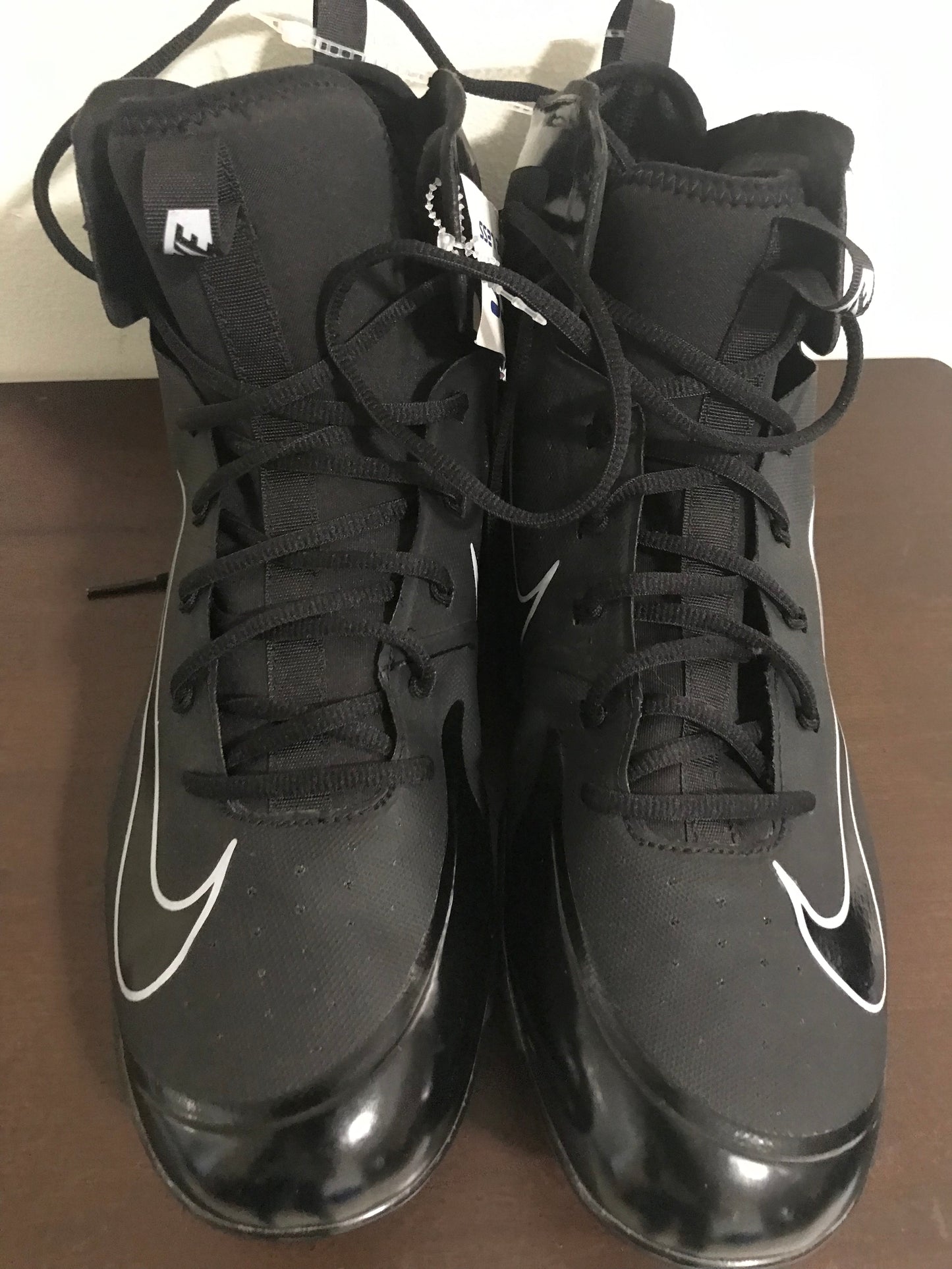 Mens Nike Alpha Huarache Elite Mid Baseball Cleats Black METAL Size 14